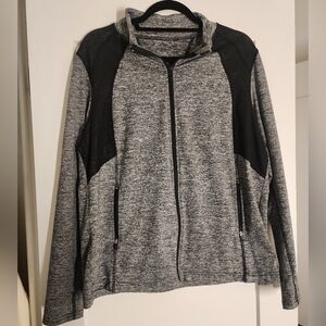 Livi Active Gray and Black Zip-Up Hoodie